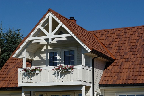 Композитная черепица рядовая Decra Classic Кирпично красный